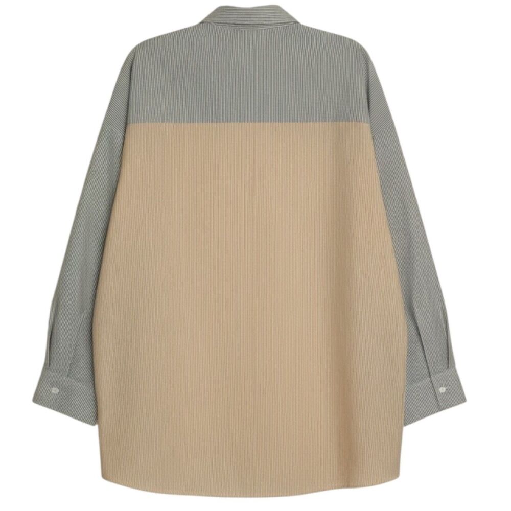 Lalavon Button Front Shirt Top Blouse Color Block Pinstripe Womens M - Picture 4 of 7